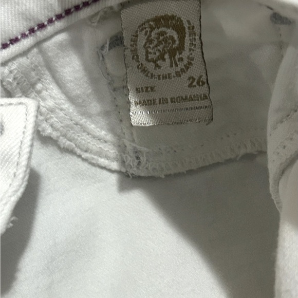 DIESEL “Livier” White Super Skinny Low Waist Stretch Distressed Jeans Size 26 - Picture 3 of 5